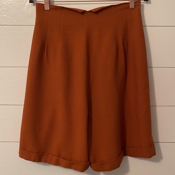 Vtg Cline Kolarek Rust Brown Midi High Waisted Shorts Size 12 - Picture 4 of 8